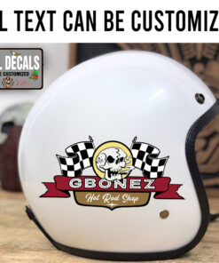 Personalized Checker Flag Skull Sticker 11996