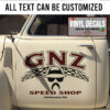 Personalized Checker Flag Speed Shop Garage Vinyl Sticker 10359