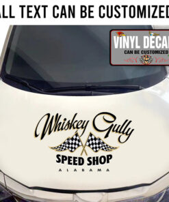 Personalized Checker Flag Speed Shop Sticker 11459