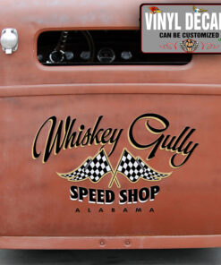 Personalized Checker Flag Speed Shop Sticker 11459