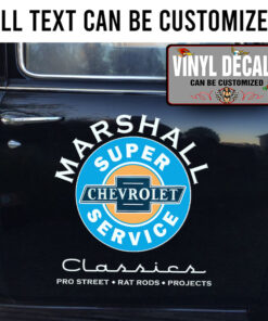 Personalized Chevy Emblem Lettering Sticker 11357