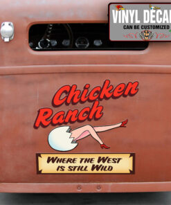 Personalized Chicken Ranch Lettering Hand Paint Vinyl Sticker 10441
