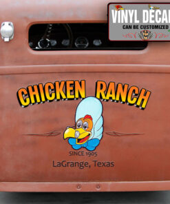 Personalized Chicken Ranch Lettering Hand Paint Vinyl Sticker 10618