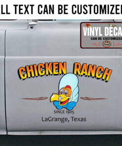 Personalized Chicken Ranch Lettering Hand Paint Vinyl Sticker 10618