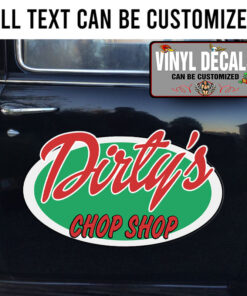 Personalized Chop Shop Lettering Vinyl Sticker 10500