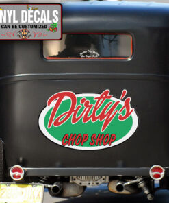 Personalized Chop Shop Lettering Vinyl Sticker 10500