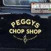 Personalized Chop Shop Lettering Vinyl Sticker 10508