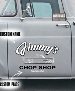 Personalized Chop Shop Low Brow Art Vinyl Sticker 10743