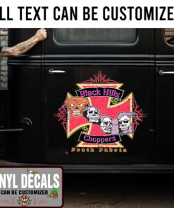 Personalized Choppers Iron Cross Pinstriping Sticker 11671