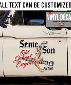 Personalized Classic Pin-Up Door Art For Hot Rod Enthusiasts Sticker 11933