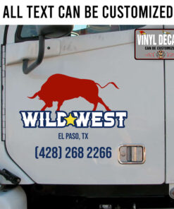 Personalized Company Name Bull Lettering Sticker 11065