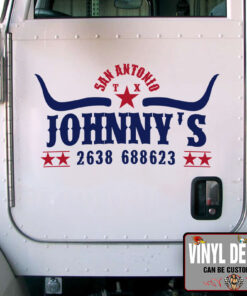 Personalized Company Name With Long Horn Sticker 11068