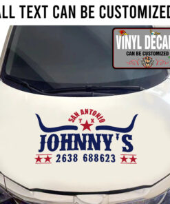 Personalized Company Name With Long Horn Sticker 11068