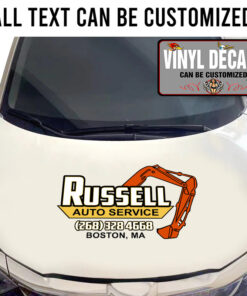 Personalized Construction Excavator Lettering Sticker 11080