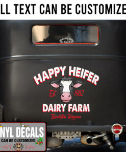 Personalized Cow Dairy Farm Lettering Vinyl Sticker 10429