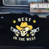 Personalized Cowboy Skull Lettering Vinyl Sticker 10556