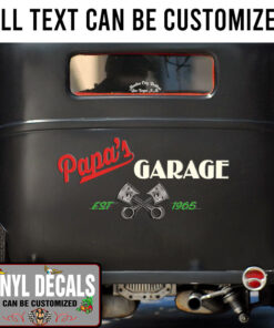 Personalized Crossing Cylinder Lettering Vinyl Sticker 10582