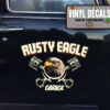 Personalized Crossing Piston And Eagle Lettering Sticker 11339