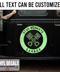 Personalized Crossing Piston Lettering Sticker 11692