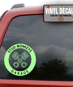 Personalized Crossing Piston Lettering Sticker 11692