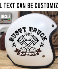 Personalized Crossing Piston Lettering Sticker 11863