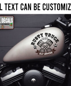 Personalized Crossing Piston Lettering Sticker 11863