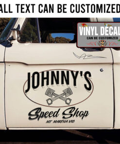 Personalized Crossing Piston Lettering Sticker 12079