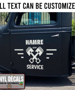 Personalized Crossing Piston Lettering Vinyl Sticker 10534