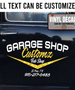 Personalized Custom Garage Fab Shop Lettering Vinyl Sticker 10513