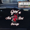 Personalized Devil Hot Rod Lettering Vinyl Sticker 10561