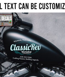 Personalized Distressed Look Garage Lettering Sticker 12078