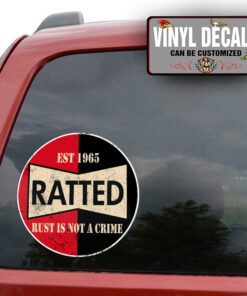 Personalized Distressed Ratted Rat Rod Sticker 11382