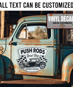 Personalized Drag Racing Garage Lettering Vinyl Sticker 10396