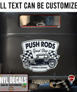 Personalized Drag Racing Garage Lettering Vinyl Sticker 10396