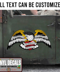 Personalized Eagle And Ribbon Hand Paint Vinyl Sticker 10345