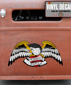 Personalized Eagle And Ribbon Hand Paint Vinyl Sticker 10345