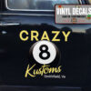 Personalized Eight Ball Customs Garage Lettering Vinyl Sticker 10507