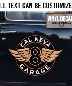 Personalized Eight Wings Lettering Vinyl Sticker 10526