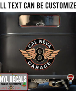 Personalized Eight Wings Lettering Vinyl Sticker 10526