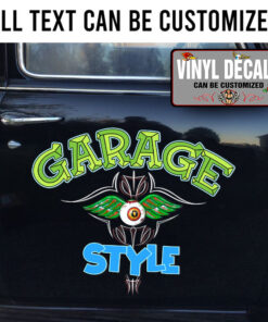 Personalized Eyeball Pinstripe Lettering Vinyl Sticker 10491