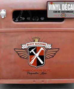 Personalized Fabrication Dept Letternig Vinyl Sticker 10477