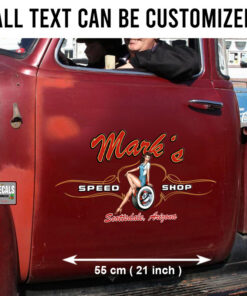 Personalized Pinup Girl Spark Plug Lettering Vinyl Sticker 10695