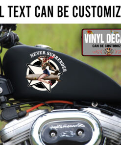 Personalized Pinup Girl With Bomb Motorcycle Helmet Sticker 11817