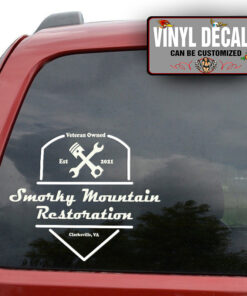 Personalized Piston And Wrench Restoration Lettering Sticker 11434