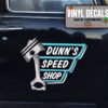 Personalized Piston Hot Rod Lettering Vinyl Sticker 10490
