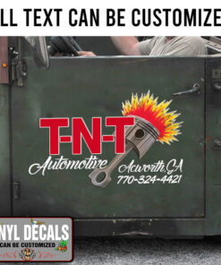 Personalized Piston Lettering Vinyl Sticker 10376