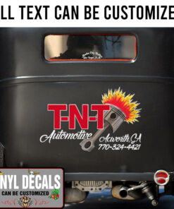 Personalized Piston Lettering Vinyl Sticker 10376