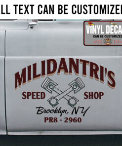 Personalized Piston Lettering Vinyl Sticker 10395