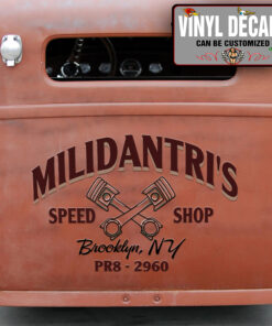 Personalized Piston Lettering Vinyl Sticker 10395
