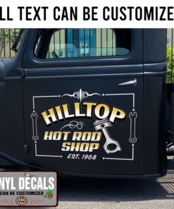 Personalized Piston Pinstriping Garage Vinyl Sticker 10387